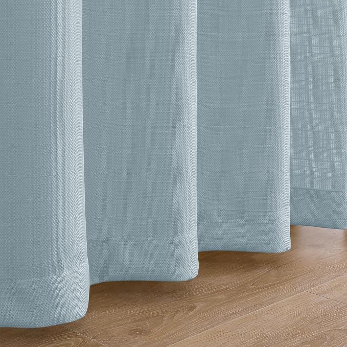 Chyhomenyc Aqua with Greenish Tone Curtains 90 Inch Length 2 Panels Set - Image 9