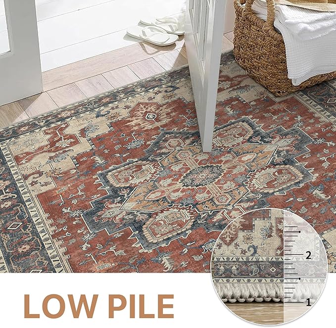 GENIMO 2x10 Runner Rugs for Hallway, Machine Washable Non Slip Vintage Rugs - Image 4