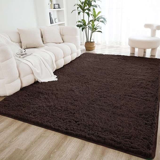 Litanika 3x5 Shag Area Rug for Living Room Bedroom, Non-Shedding Modern Indoor by Litanika