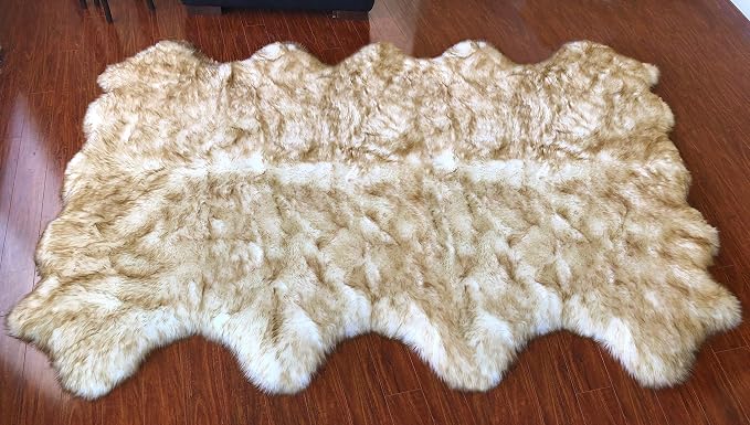 Free Shape Luxury Soft Fluffy Shag Area Rug Octo 8 Pelts 6'x8', 180x240 cm by LAMBZYRUGS