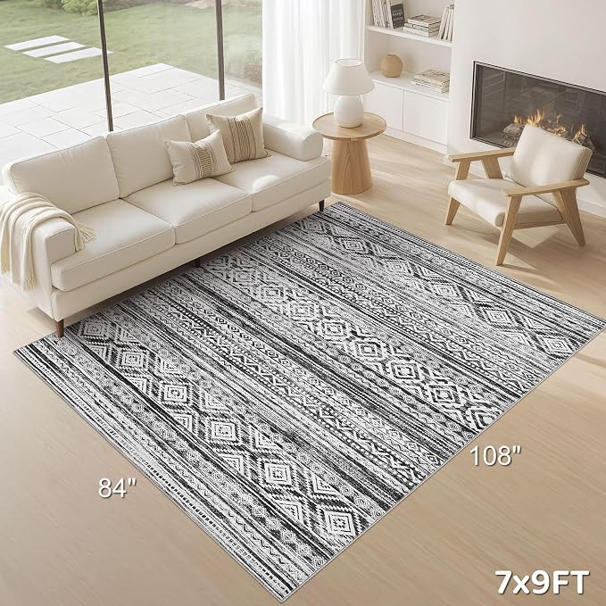 cotiled 7x9 Area Rug Living Room: Washable Boho Rugs - Image 9