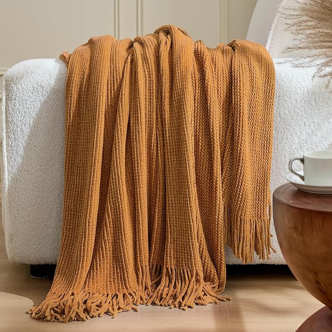 inhand Brown Throw Blanket for Couch Bed, Fall Home Decorative Soft Chunky - Image 3
