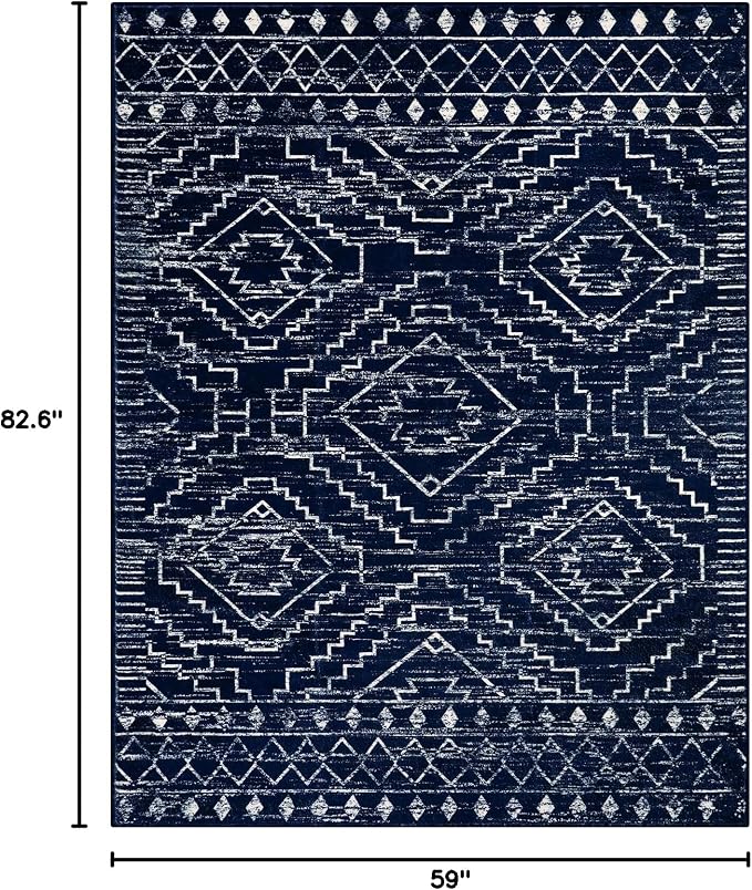 Wonnitar Moroccan 5x7 Blue Rugs - Image 2