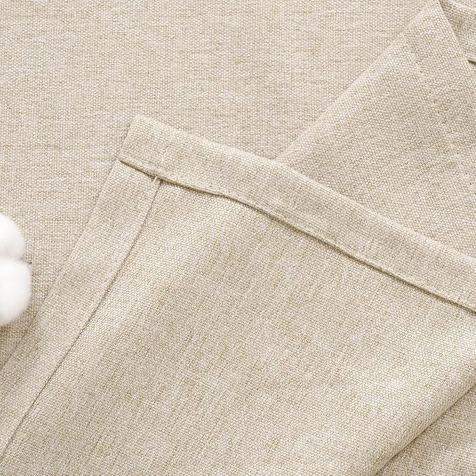 BGment Oatmeal Linen Curtains for Living Room 95 Inch Length 2 Panels Set - Image 9