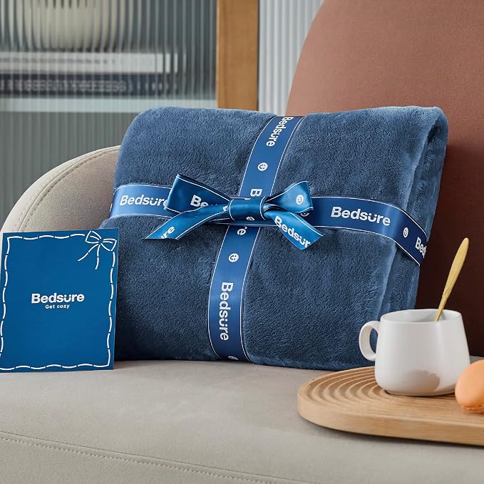Bedsure GentleSoft Fleece Throw XL Blanket Mineral Blue - Image 7