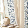 jinchan Weslie Boho Curtains for Bedroom Blue Vintage Floral Farmhouse Curtains by JINCHAN