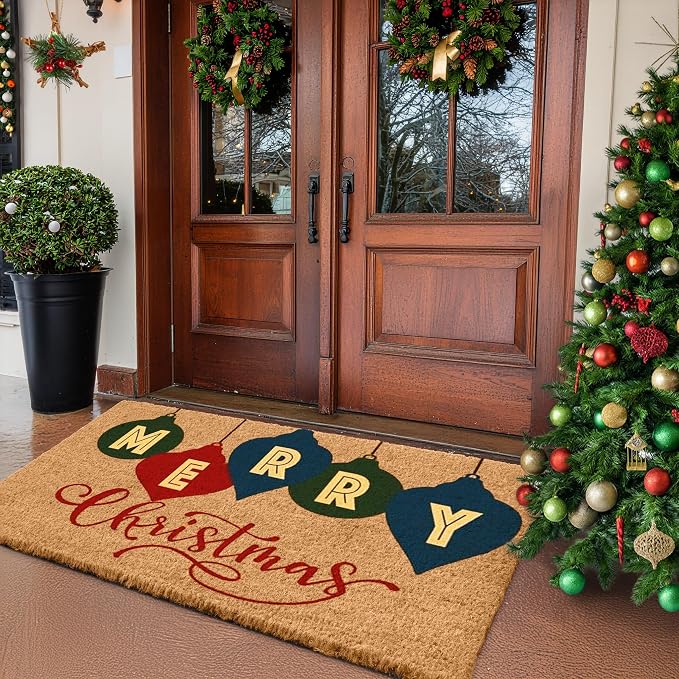 LuxUrux Extra Large Christmas Door Mat 3x5 Feet – Merry Christmas Coir Doormat by LuxUrux