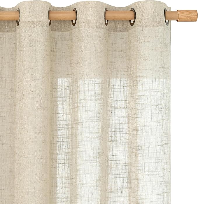 LAMIT Sheer Linen Curtains 84 Inches Long by LAMIT