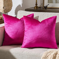 GIGIZAZA 18x18 Pillow Covers Set of 2 Velvet Throw Pillows Decorative Hot Pink by GIGIZAZAFocusingonhomedecoration
