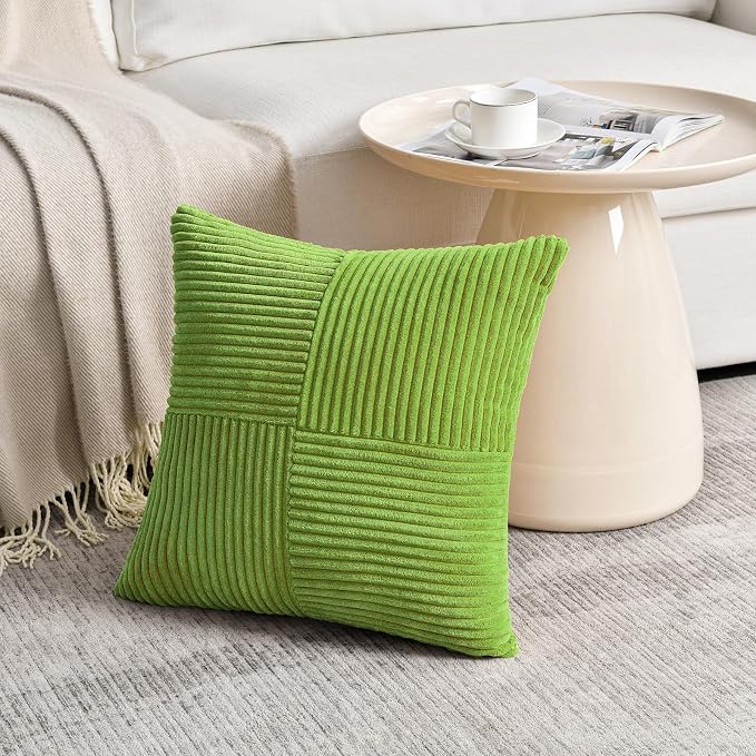 Fancy Homi Set of 2 Lime Green Big Decorative Throw Pillow Covers 24x24 Inch - Image 2