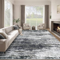 Washable Rug 8x10 Area Rugs for Living Room: Large Neutral Soft Rug Abstract by LOSBULAKE