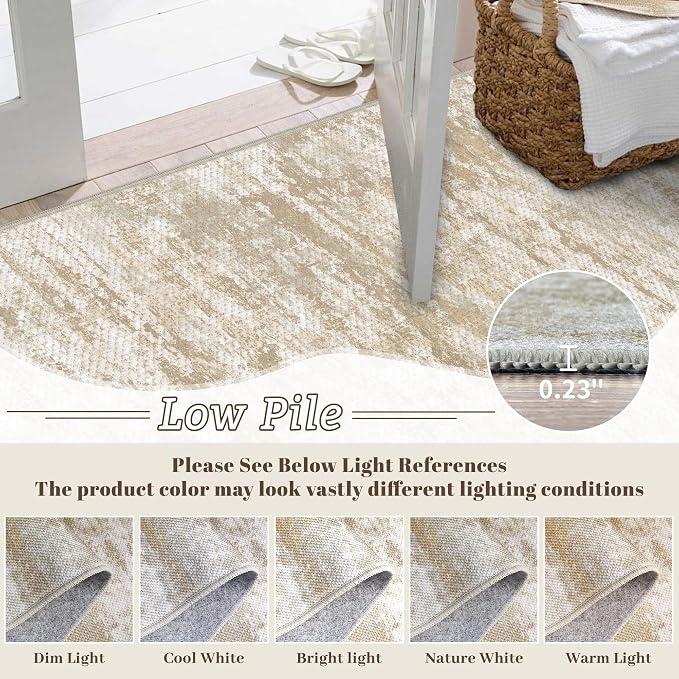 3x5 Area Rug Washable Entryway Rug Non Slip Abstract Tear and Stain Resistance - Image 5