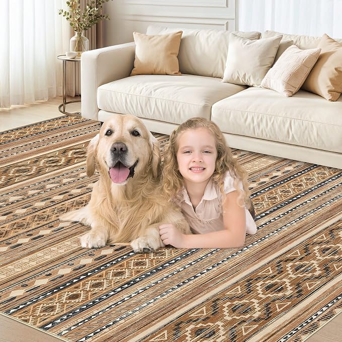 cotiled 5x7 Area Rug Living Room: Washable Boho Rugs - Image 8