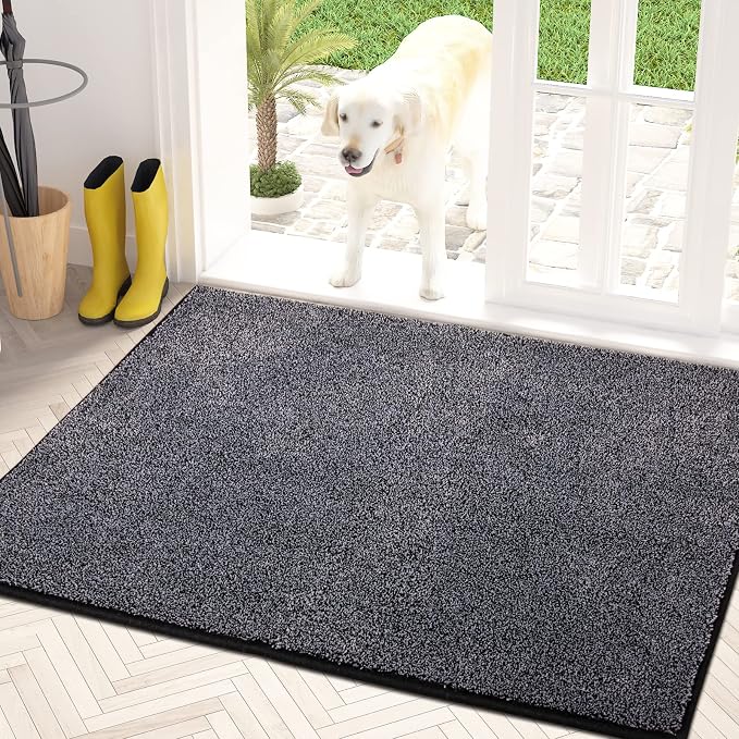 PURRUGS Dirt Trapping Door Mat 31.5" x 47", Non-Slip Machine Washable Entryway by PURRUGS