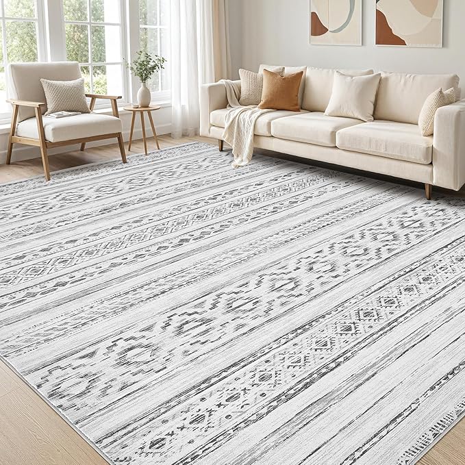 cotiled 10x12 Area Rug Living Room: Washable Boho Rugs by COTILED