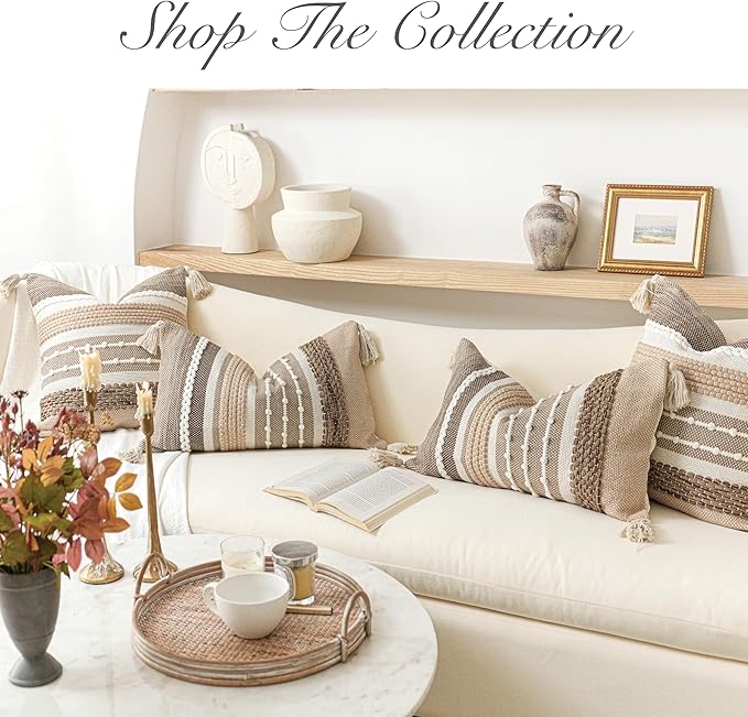 BlissBlush Brown Decorative Throw Pillow Cover 18x18 Square Boho Accent - Image 7