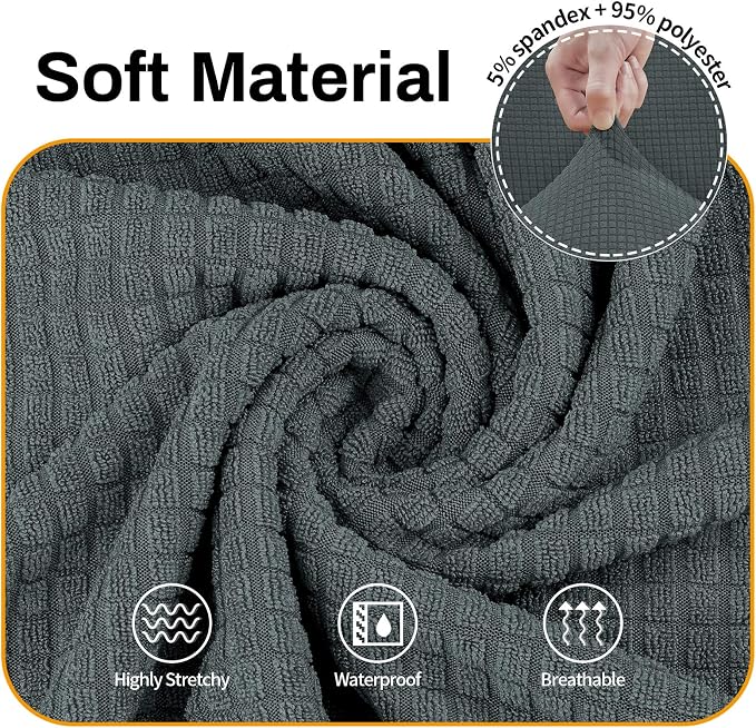Asnomy Couch Covers for 3 Cushion Couch Stretch Sofa Covers Slipcovers - Image 3