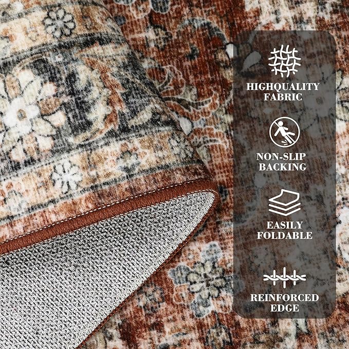 GarveeHome Washable Runner Rug 2x6 Vintage Carpet Runner - Image 2