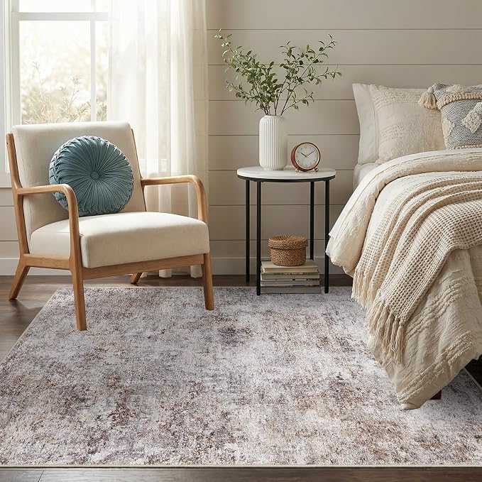 4x5 Area Rug: Washable Low Pile Carpet by Puino
