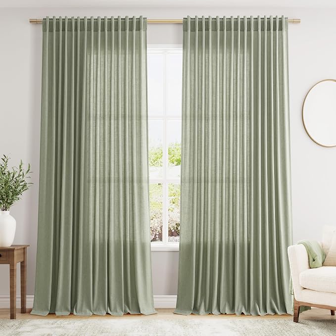 Extra Wide 100x96 Inch Linen Curtains by Nanspring