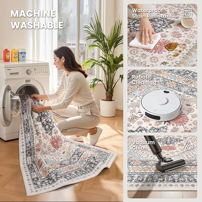 zesthome 8x10 Area Rugs for Living Room, Non-Slip Backing Washable Rugs - Image 5