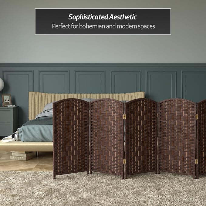 Red Lantern 3 ft. Short Diamond Weave Fiber Folding Screen - Image 6