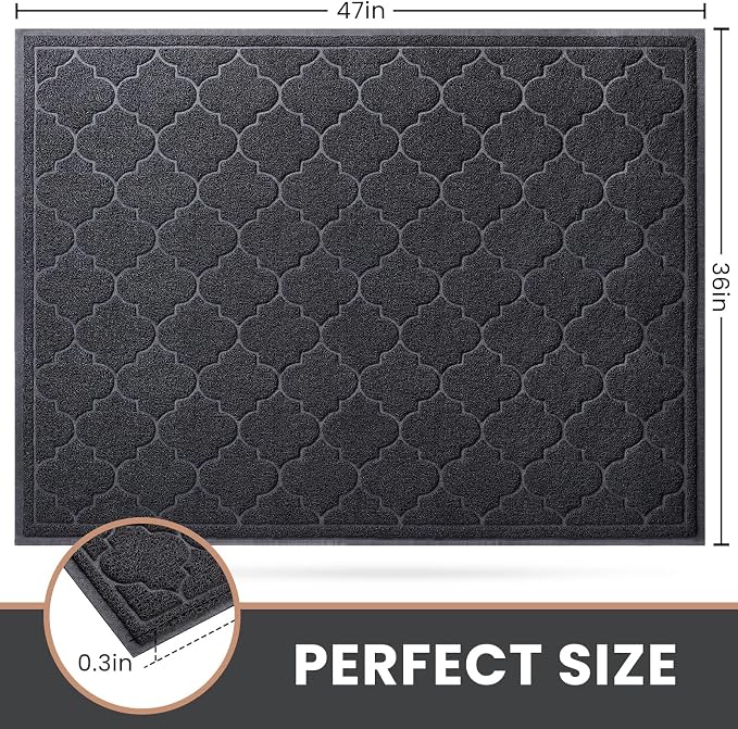 LuxStep Door Mat Large 36X47 Inch Indoor Outdoor Doormat, Non-Slip Low-Profile - Image 3