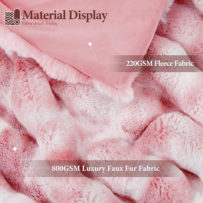 Luxury 1000GSM Faux Rabbit Fur Throw Blanket - Image 2
