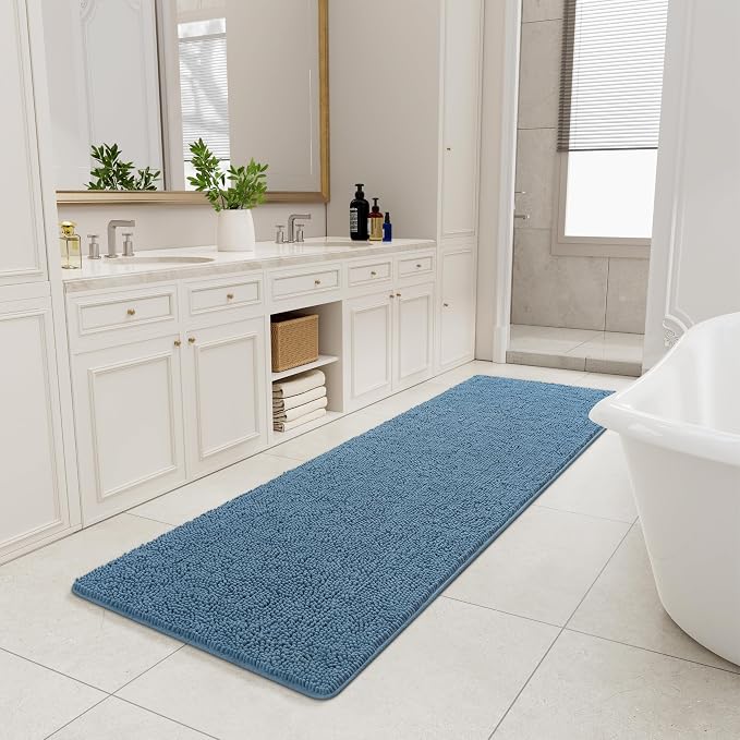 LOCHAS Luxury Bathroom Rug Shaggy Bath Mat 24 x 80 Inch, Washable Non Slip Bath - Image 7