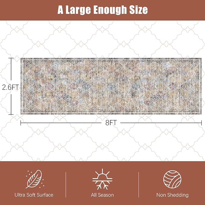 YARNSCAPE 2'6'' x 8' Washable Area Rug - Image 2