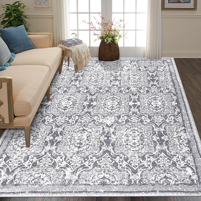 Vaukki Living Room Rug, Vintage Shaggy Soft Laundry Rug, Non Slip Kitchen Area by Vaukki