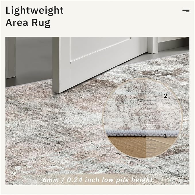 10x14 Area Rugs for Living Room, Non Slip Machine Washable Vintage Rugs - Image 7