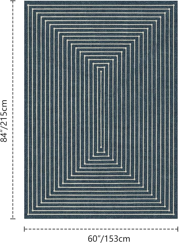 Latte&Fog 5x7 Area Rugs for Living Room Bedroom, Boho Non Slip Low Pile Carpet - Image 2