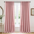 RYB HOME Living Room and Bedroom Curtains and Drapes Linen Sheer, Light by RYBHOME