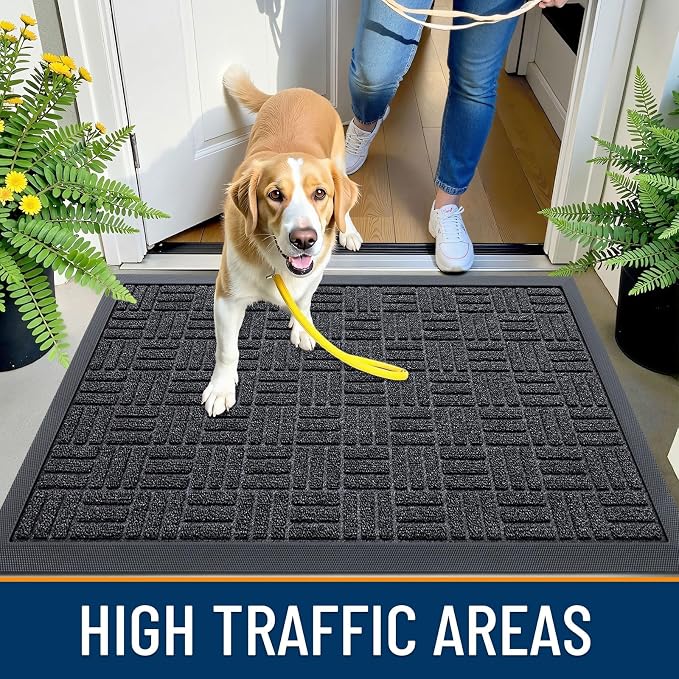 OLANLY Front Door Mat Outside Entrance 59x23, Heavy Duty Sturdy Natural Rubber - Image 5