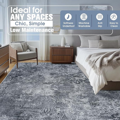 10x14 Area Rugs for Living Room Rug Washable: Abstract Large Rug Indoor Modern - Image 2
