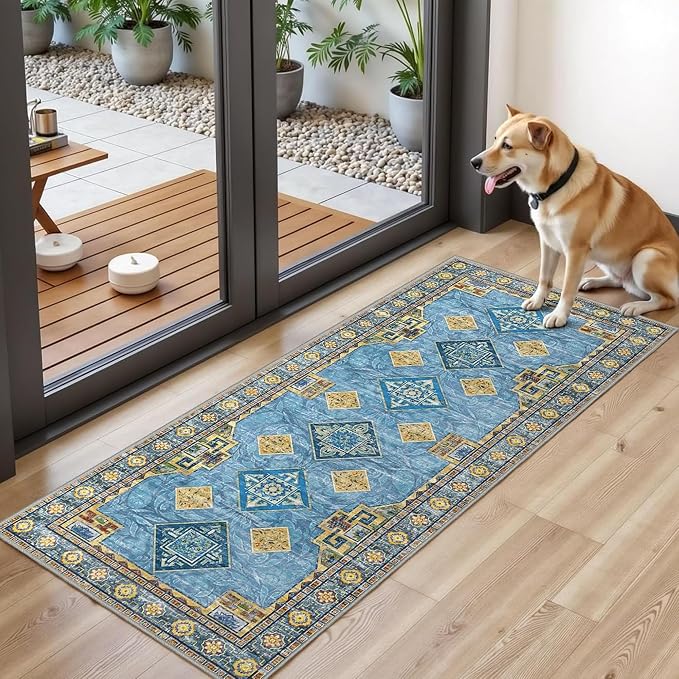 Tritard 100% Non Slip Kitchen Rugs Sets of 3 Washable Boho Kitchen Mats - Image 8