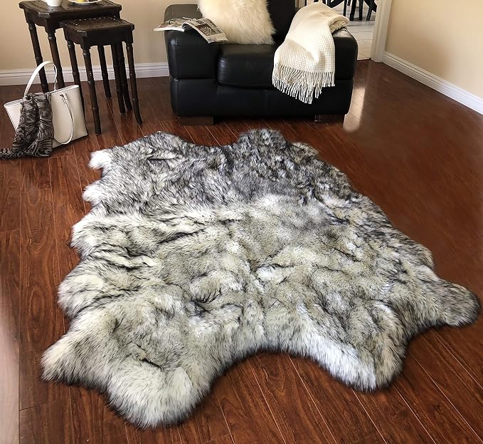 LAMBZY Faux Sheepskin Super Soft Free Shape Silky Shag Rug, Luxury Shaggy Silky by LAMBZYRUGS