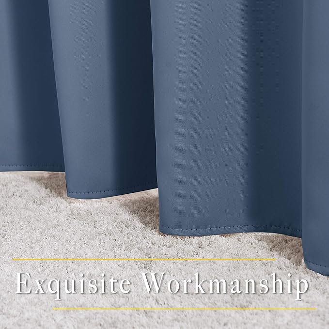 NICETOWN Stone Blue Room Divider Curtains 118 inches Long 2 Panels, Grommet - Image 6