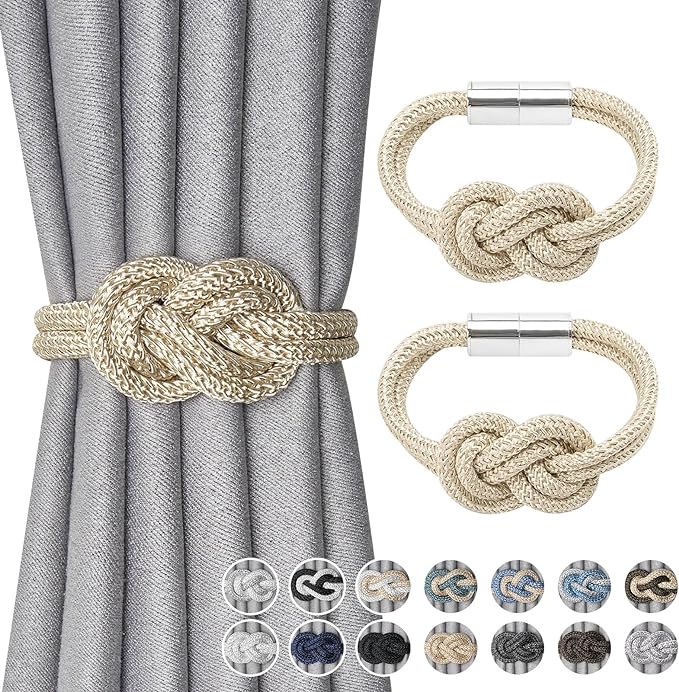 NICEEC 2 Pack Mini Magnetic Curtain Tiebacks Nordic Simple Style Drape Tie by NICEEC