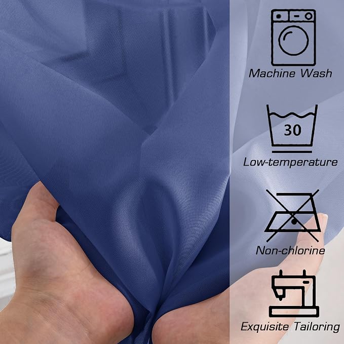 OWENIE Blue Sheer Curtains 72 Inches Long 2 Panels Set, Transparent Light - Image 5