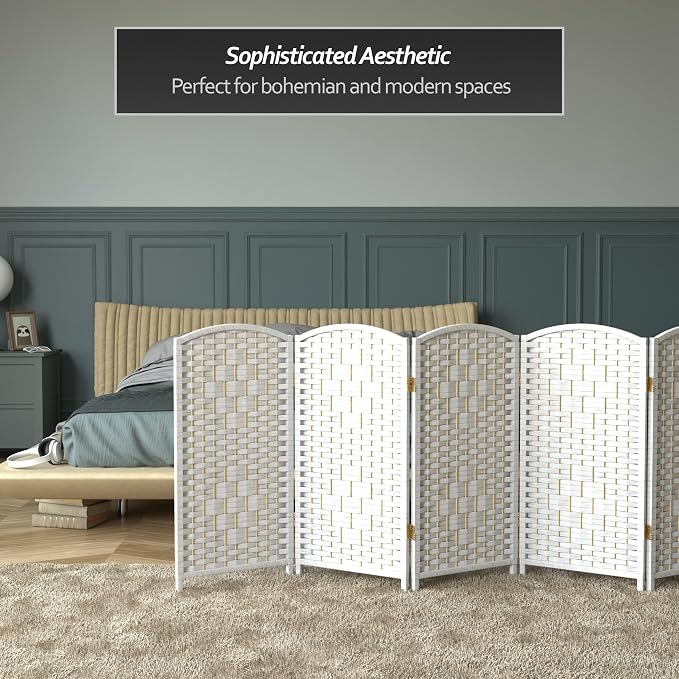 Red Lantern 3 ft. Short Diamond Weave Fiber Folding Screen - Image 6