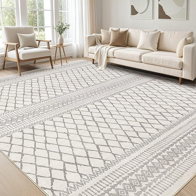 cotiled 10x14 Area Rug Living Room: Washable Boho Rugs by COTILED