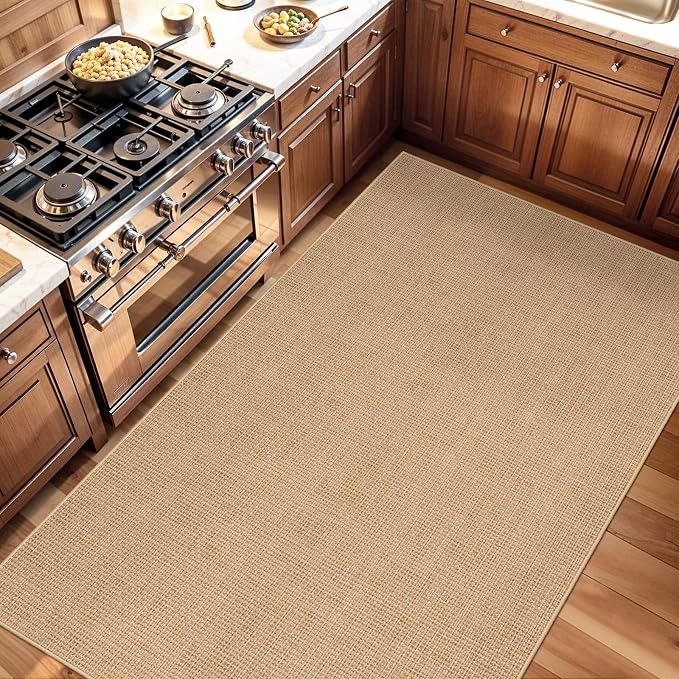3x5 No Shed Jute Rug: Machine Washable Non Slip Rugs - Image 3
