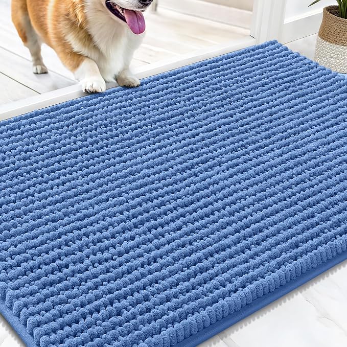OLANLY Dog Door Mat for Muddy Paws 30x20, Ultra Absorbent Chenille Mud Doormat by OLANLY