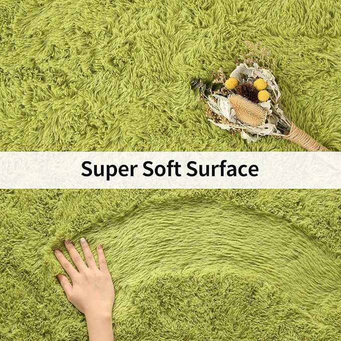 Merelax Fluffy Shaggy Small Area Rug, Mini Fuzzy Plush Throw Rug, Soft Non-Slip - Image 5