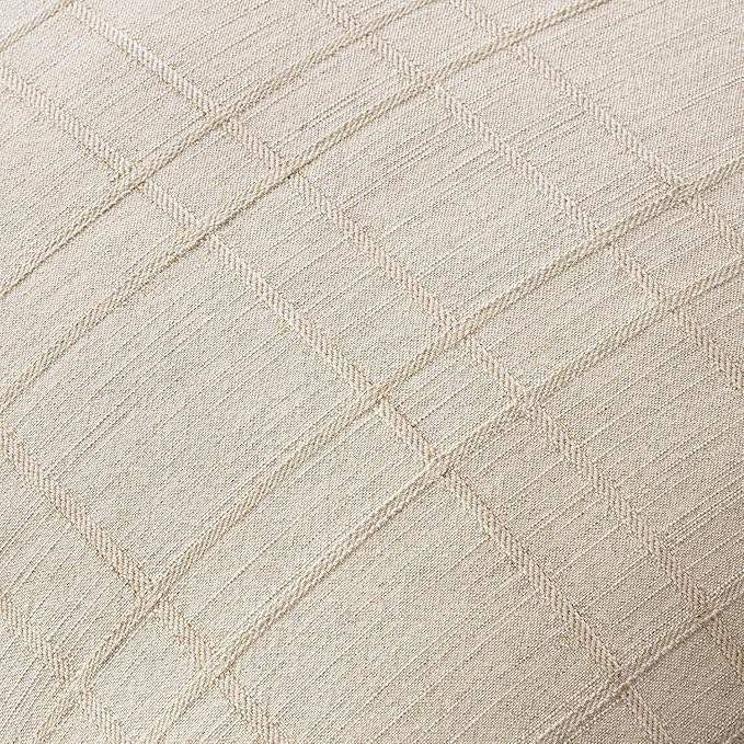 MIULEE Decorative Linen Check Throw Pillow Covers Neutral Farmhouse Vintage - Image 2