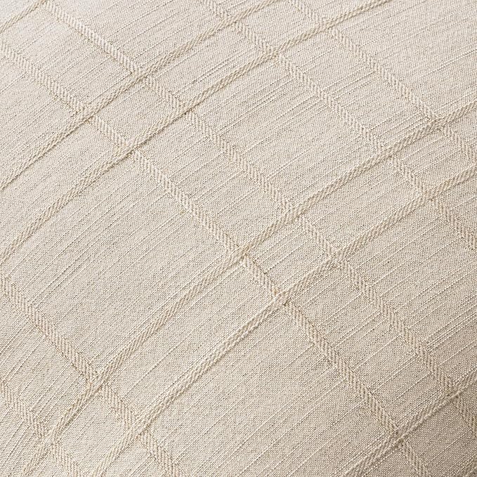 MIULEE Decorative Linen Check Throw Pillow Covers Neutral Farmhouse Vintage - Image 2