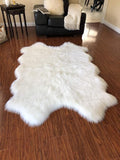 Free Shape Luxury Soft Fluffy Shag Area Rug Single Quarto 4 Pelts 4'x6' by LAMBZYRUGS