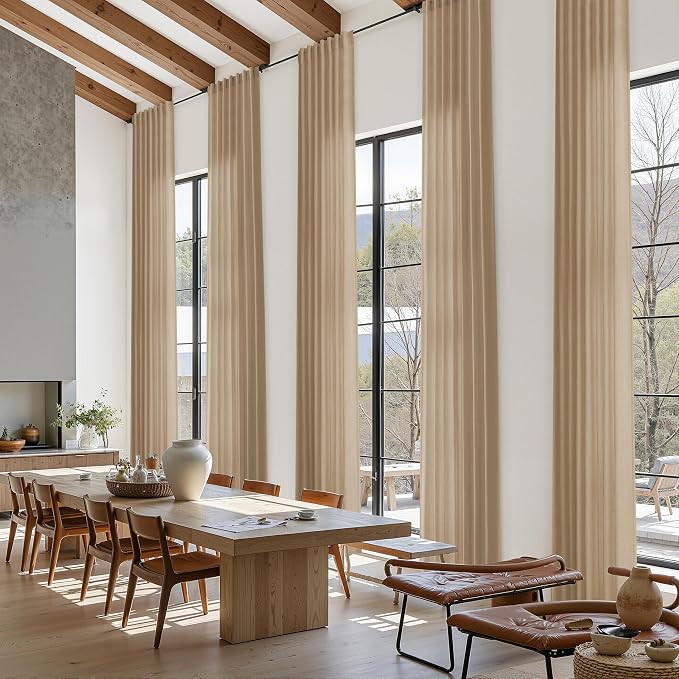 Sand Beige Linen Curtains for Living Room 126 Inches Long Simple Modern Light - Image 7